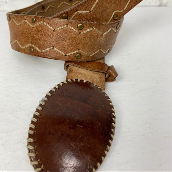 Embossed LEATHER Belt | leather covered Buckle - Picture 2 of 9